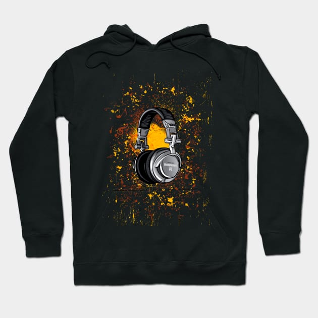 Headphones Grunge Hoodie by juyodesign